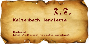 Kaltenbach Henrietta névjegykártya